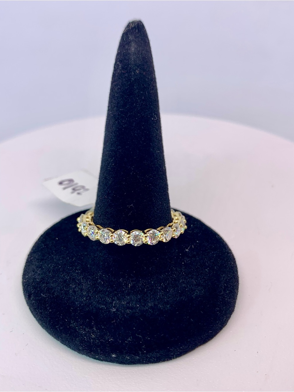 Yellow Gold Moissanite Eternity Band Infinity Anniversary Ring Wedding Band GRA - Picture 7 of 9